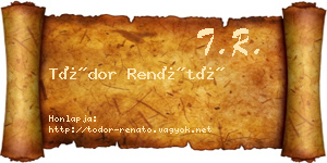 Tódor Renátó névjegykártya